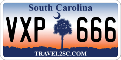 SC license plate VXP666
