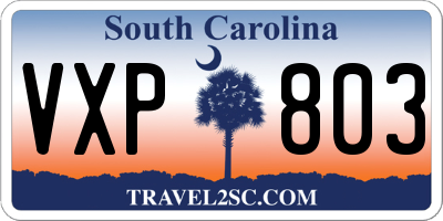 SC license plate VXP803