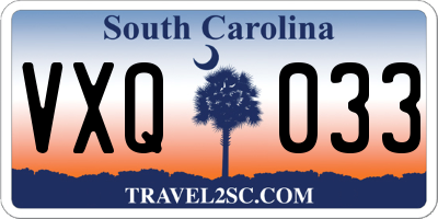 SC license plate VXQ033