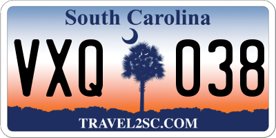 SC license plate VXQ038