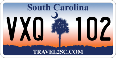 SC license plate VXQ102
