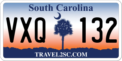 SC license plate VXQ132