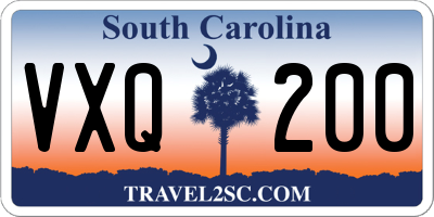 SC license plate VXQ200