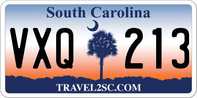 SC license plate VXQ213