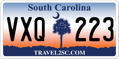 SC license plate VXQ223