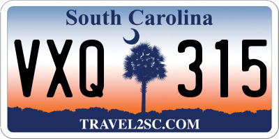 SC license plate VXQ315