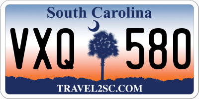 SC license plate VXQ580