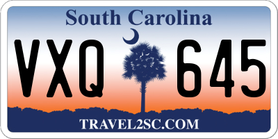 SC license plate VXQ645