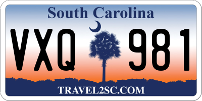 SC license plate VXQ981
