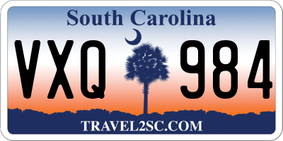 SC license plate VXQ984