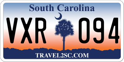 SC license plate VXR094