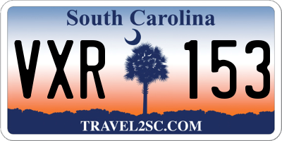 SC license plate VXR153
