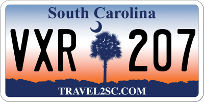 SC license plate VXR207
