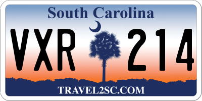 SC license plate VXR214