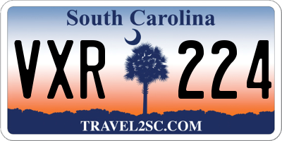 SC license plate VXR224