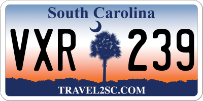 SC license plate VXR239