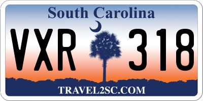 SC license plate VXR318