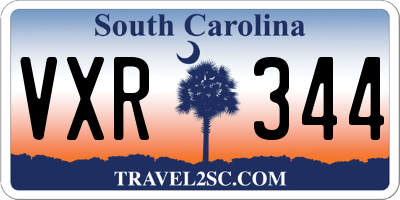 SC license plate VXR344