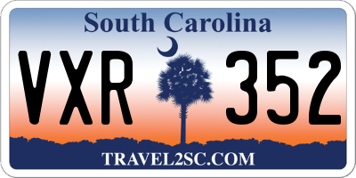 SC license plate VXR352