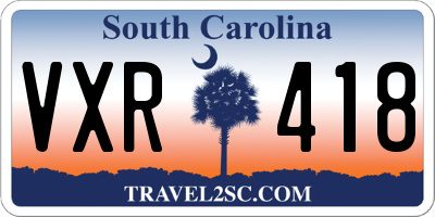 SC license plate VXR418