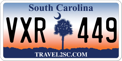 SC license plate VXR449
