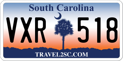 SC license plate VXR518