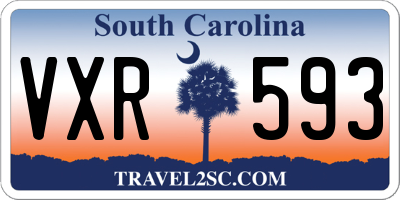 SC license plate VXR593