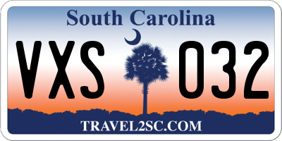 SC license plate VXS032