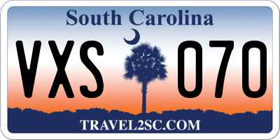 SC license plate VXS070