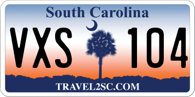 SC license plate VXS104