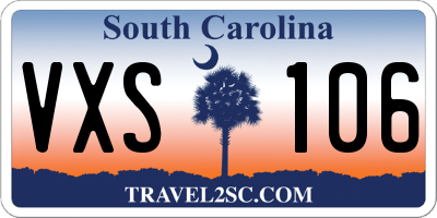 SC license plate VXS106