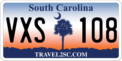 SC license plate VXS108
