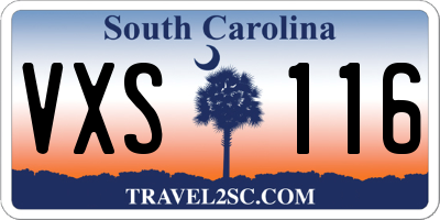 SC license plate VXS116