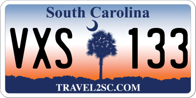 SC license plate VXS133