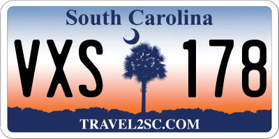 SC license plate VXS178