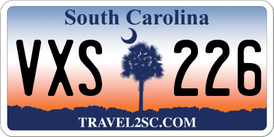 SC license plate VXS226