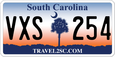 SC license plate VXS254
