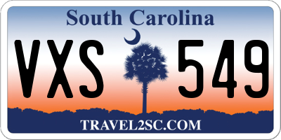 SC license plate VXS549