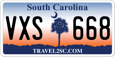 SC license plate VXS668