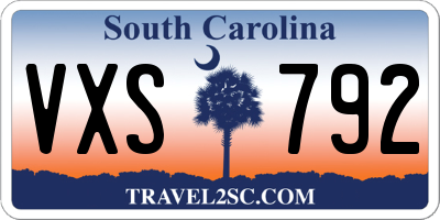 SC license plate VXS792