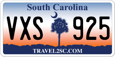 SC license plate VXS925