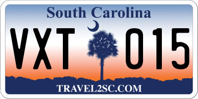 SC license plate VXT015