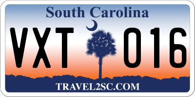 SC license plate VXT016