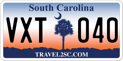 SC license plate VXT040