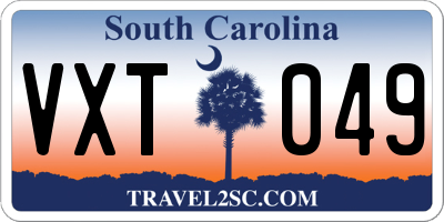 SC license plate VXT049