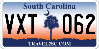 SC license plate VXT062