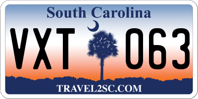 SC license plate VXT063