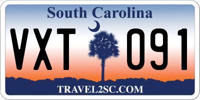 SC license plate VXT091