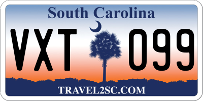SC license plate VXT099