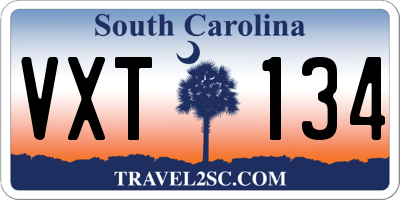 SC license plate VXT134